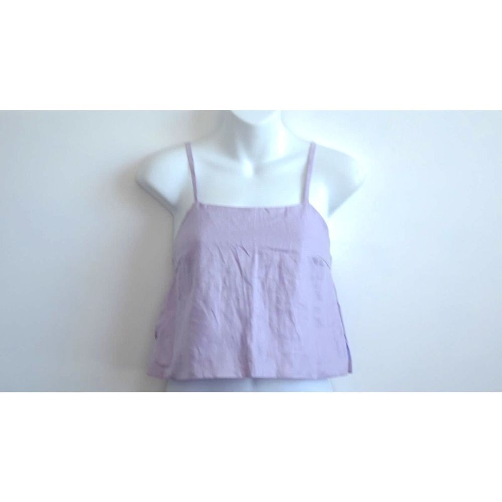Hevron Women's Boxy Cropped Spaghetti Strap Top lavender L NWT 198